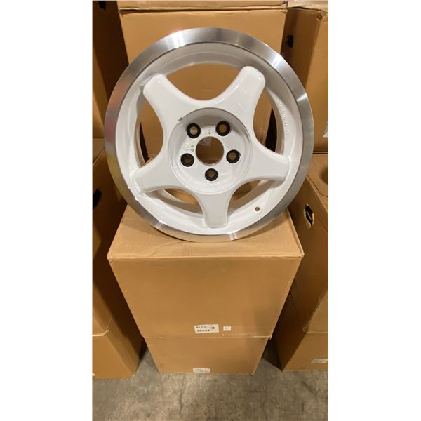 SET OF 4 JWL VIA JAWA 14X6 -JJ SILVER / WHITE 5 BOLT VINTAGE PROFESSIONAL VEHICLE RIMS