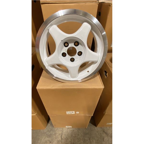 SET OF 4 JWL VIA JAWA 14X6 -JJ SILVER / WHITE 5 BOLT VINTAGE PROFESSIONAL VEHICLE RIMS