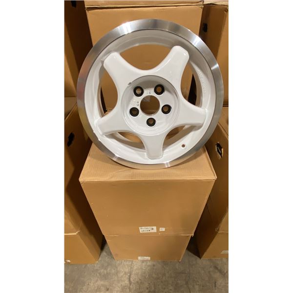 SET OF 4 JWL VIA JAWA 14X6 -JJ SILVER / WHITE 5 BOLT VINTAGE PROFESSIONAL VEHICLE RIMS