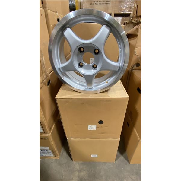 SET OF 6 JWL VIA JAWA 15X6 1/2 -JJ SILVER / MATTE 4 BOLT VINTAGE PROFESSIONAL VEHICLE RIMS