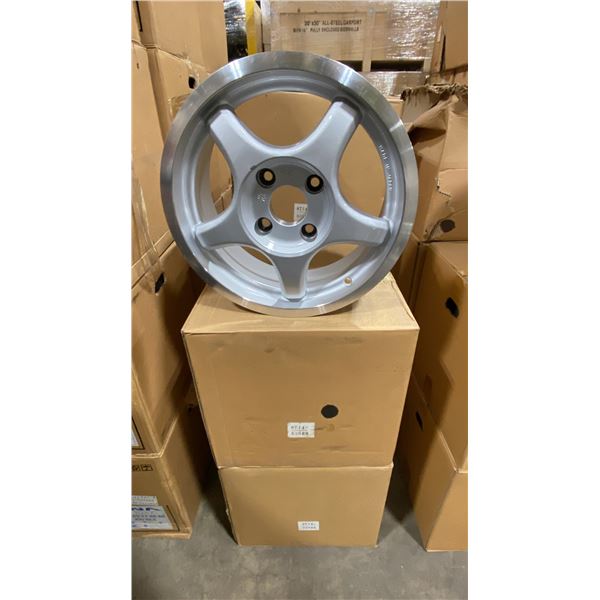 SET OF 4 JWL VIA JAWA 15X6 1/2 -JJ SILVER / MATTE 4 BOLT VINTAGE PROFESSIONAL VEHICLE RIMS