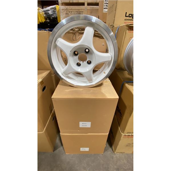 SET OF 6 JWL VIA JAWA 15X6 1/2 -JJ SILVER / WHITE 4 BOLT VINTAGE PROFESSIONAL VEHICLE RIMS