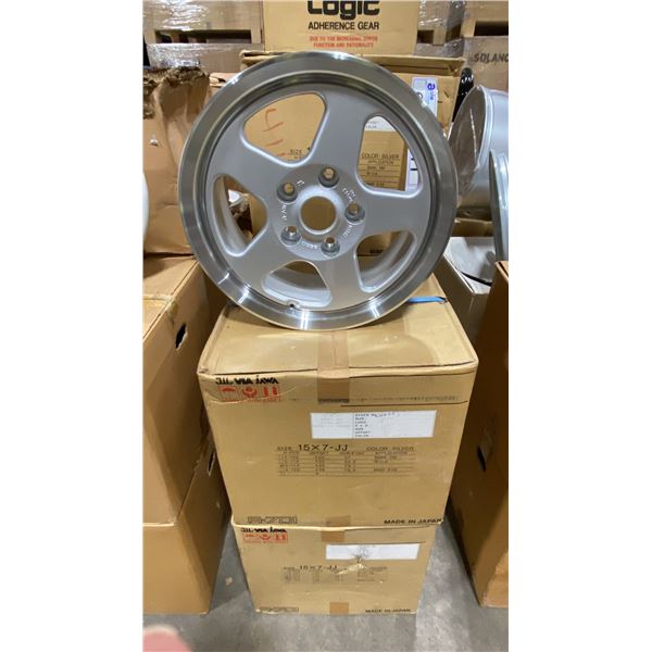 SET OF 6 JWL VIA JAWA 15X7 -JJ SILVER 5 BOLT VINTAGE PROFESSIONAL VEHICLE RIMS