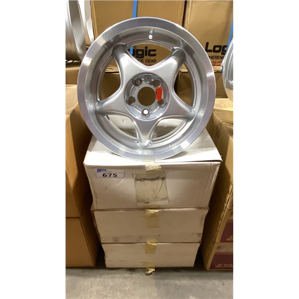 SET OF 3 JWL VIA JAWA 16X7 1/2 -JJ SILVER 5 BOLT VINTAGE PROFESSIONAL VEHICLE RIMS