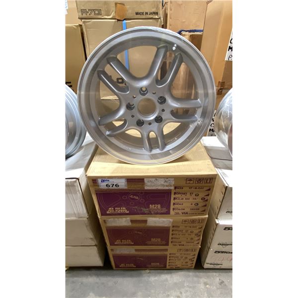 SET OF 3 JWL VIA JAWA 17X8 -JJ SILVER 5 BOLT VINTAGE PROFESSIONAL VEHICLE RIMS