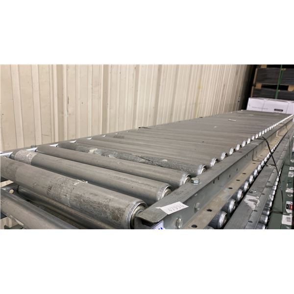 ULINE H-4071 GREY INDUSTRIAL 24"W X 10'L ADJUSTABLE GRAVITY ROLLER CONVEYOR SYSTEM WITH 2 LEGS
