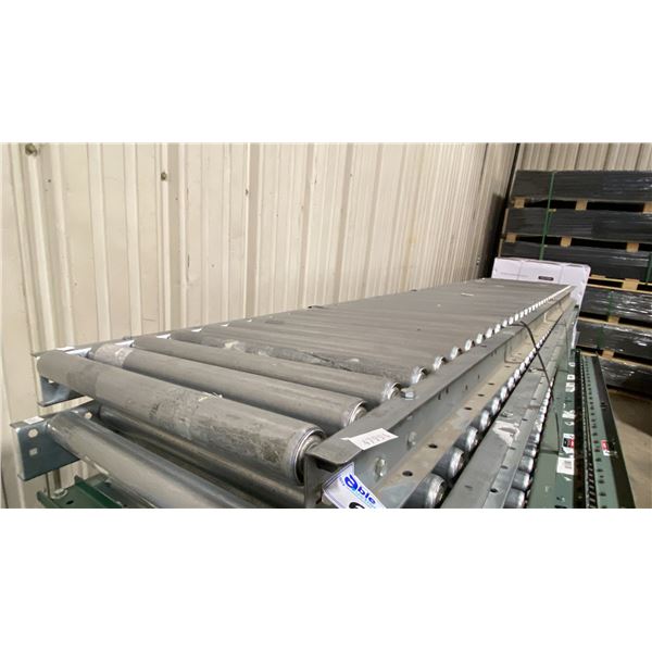 ULINE H-4071 GREY INDUSTRIAL 24"W X 10'L ADJUSTABLE GRAVITY ROLLER CONVEYOR SYSTEM WITH 2 LEGS