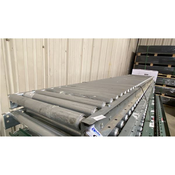 ULINE H-4071 GREY INDUSTRIAL 24"W X 10'L ADJUSTABLE GRAVITY ROLLER CONVEYOR SYSTEM WITH 2 LEGS