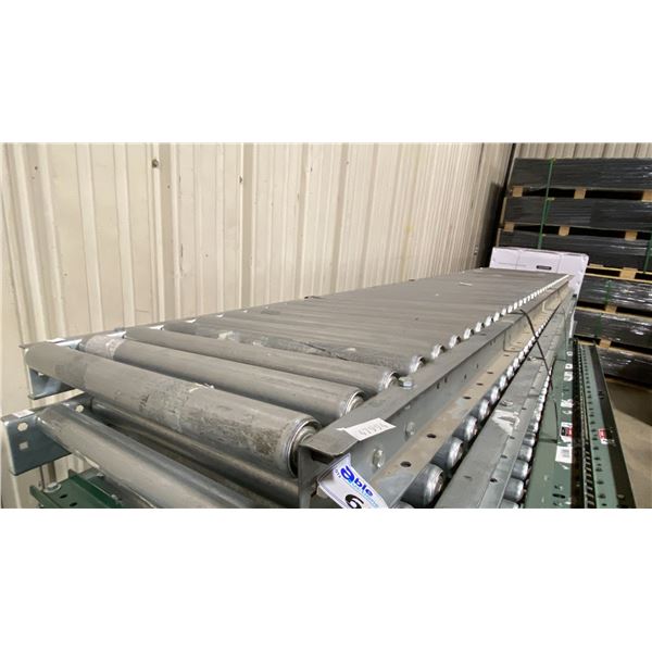 ULINE H-4071 GREY INDUSTRIAL 24"W X 10'L ADJUSTABLE GRAVITY ROLLER CONVEYOR SYSTEM WITH 2 LEGS