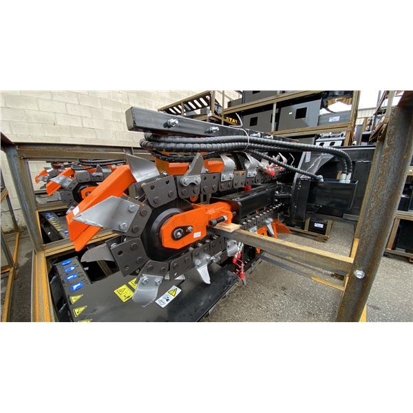 MOWER KING ECSSCT72 HEAVY DUTY HYDRAULIC SKID STEER TRENCHER ATTACHMENT