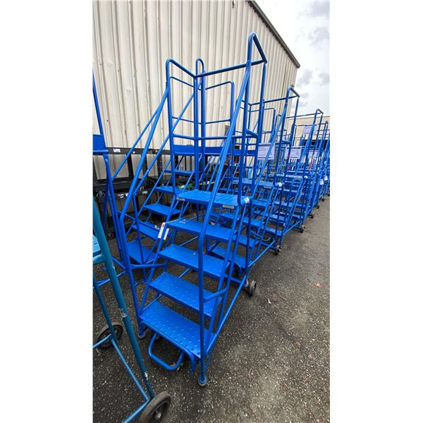 CANWAY 5H BLUE METAL 5' INDUSTRIAL MOBILE WAREHOUSE STAIRS