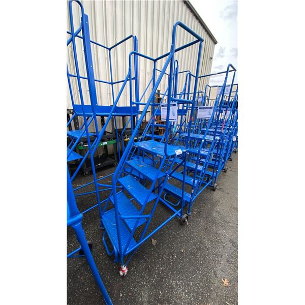 CANWAY 5H BLUE METAL 5' INDUSTRIAL MOBILE WAREHOUSE STAIRS