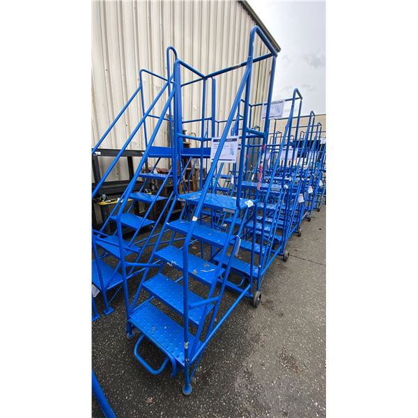 CANWAY 5H BLUE METAL 5' INDUSTRIAL MOBILE WAREHOUSE STAIRS