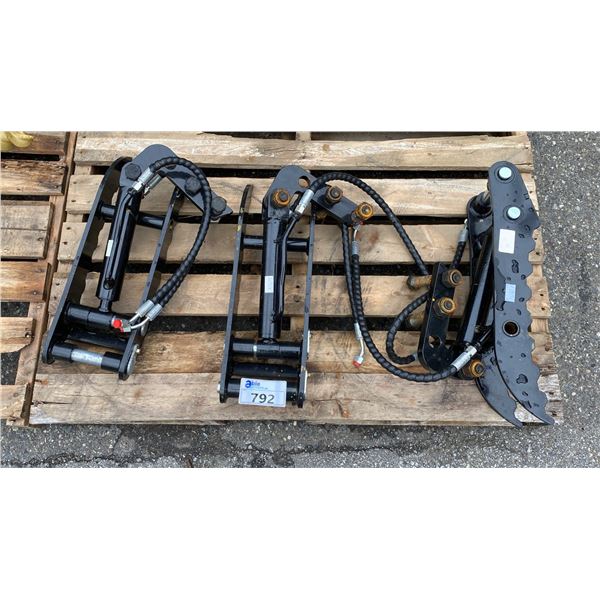 3 BLACK MINI EXCAVATOR CLAW ATTACHMENTS