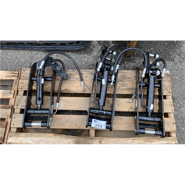 3 BLACK MINI EXCAVATOR CLAW ATTACHMENTS