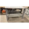 Image 2 : GREY ADJUSTABLE HEIGHT METAL FRAMED 48"W X 24"D INDUSTRIAL TECHNICAL STYLE WORKBENCH