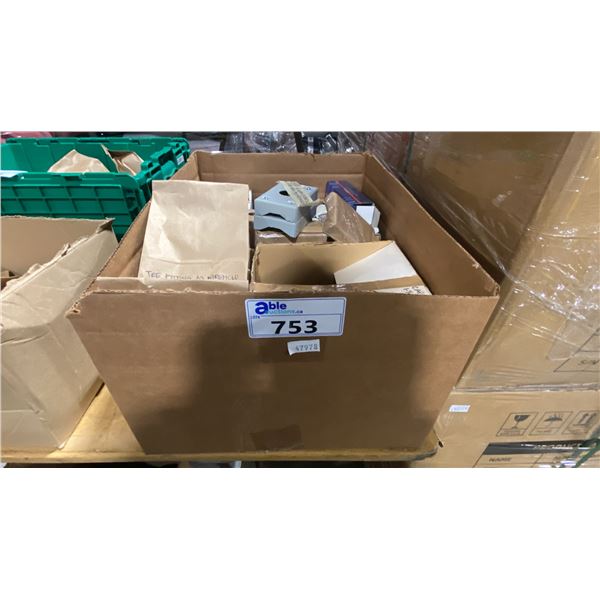 WIREMOLD CORNER COUPLING, ASSORTED FITTINGS, BOX EXTENSION FLOOR PLATES,GE BTR 120V BULBS, GE EGE