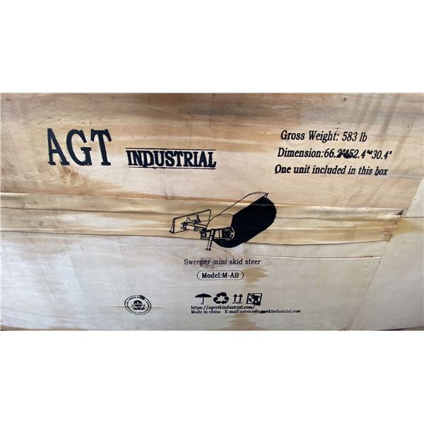 AGT M-AB MINI SKID STEER SWEEPER ATTACHMENT IN WOODEN CRATE