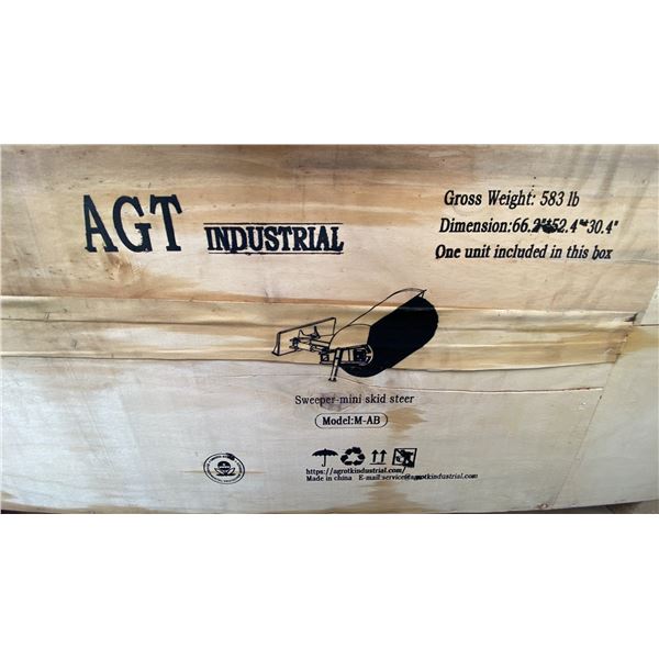 AGT M-AB MINI SKID STEER SWEEPER ATTACHMENT IN WOODEN CRATE