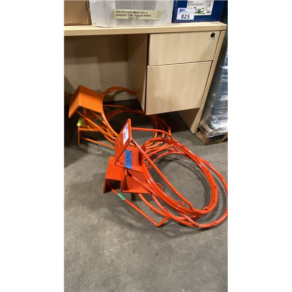 6 ORANGE METAL BASKETBALL HOOPS