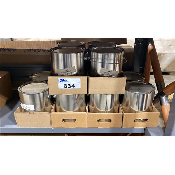 12 CANS OF 11107 GLOSS BLACK MARINE ENAMEL