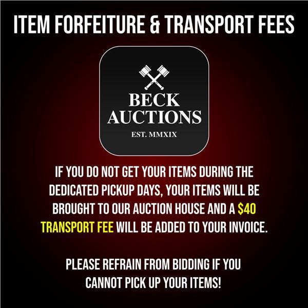 Item Forfeiture & Transport Delivery Fees & Conditions