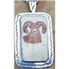 Image 1 : Sterling Silver and Mammoth Tusk Bighorn Sheep Pendant by Marv Clyncke