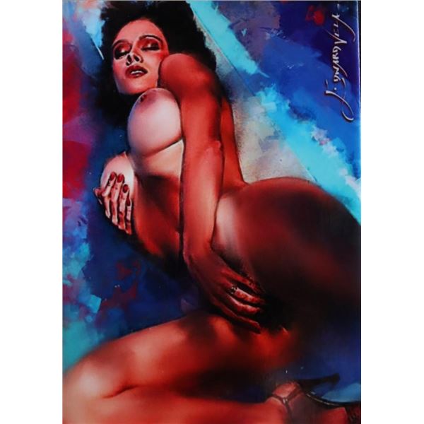 Playboy Playmate Patricia Farinelli Trading Card signed by Artist Edward Vela-RARE