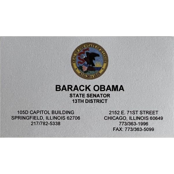 Barack Obama State Senator business card