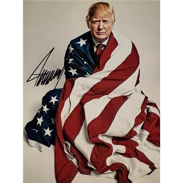 US President Donald Trump signed photo