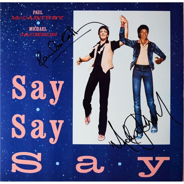 Paul McCartney and Michael Jackson signed Say Say Say 12 Inch Single Album