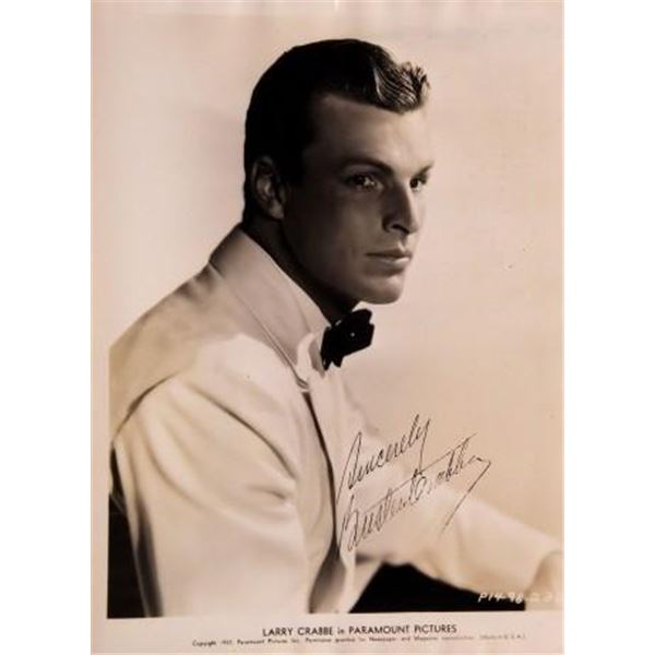Flash Gordon Buster Crabbe signed portrait photo