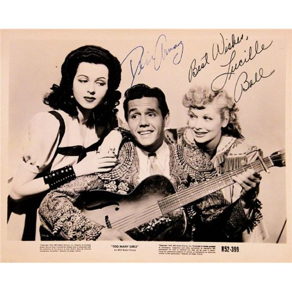Lucille Ball and Desi Arnaz signed movie still photo