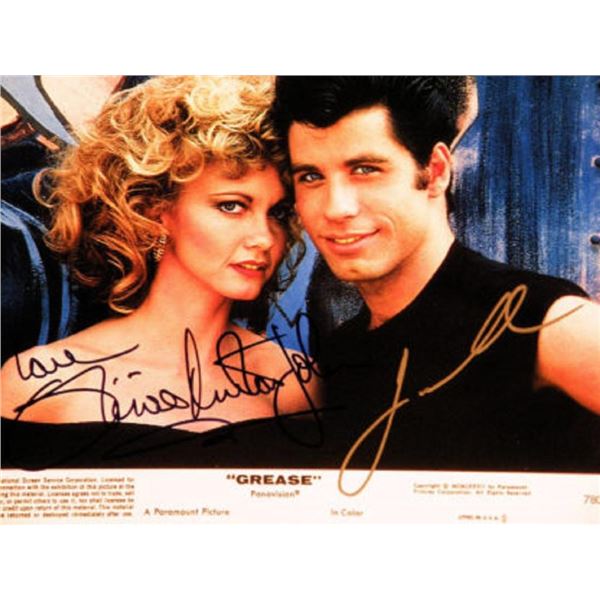 Framed signed Grease movie photo