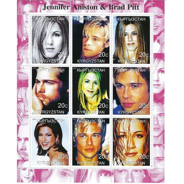 Jennifer Aniston & Brad Pitt  Cinderella Stamp Set