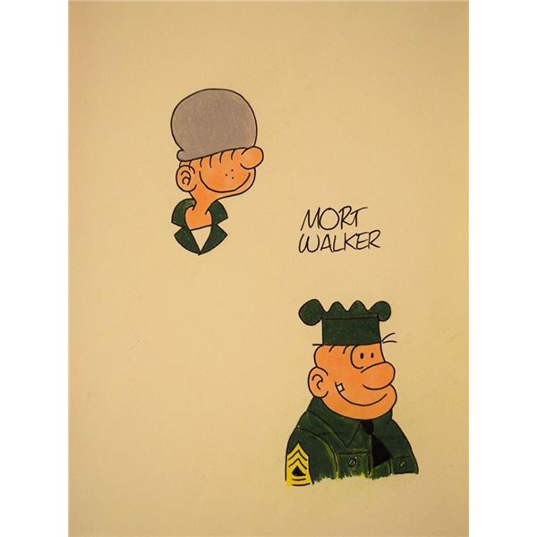 Mort Walker drawn and signed sketch