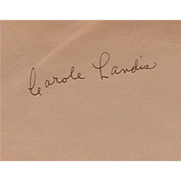 The Ping Girl Carole Landis signature slip