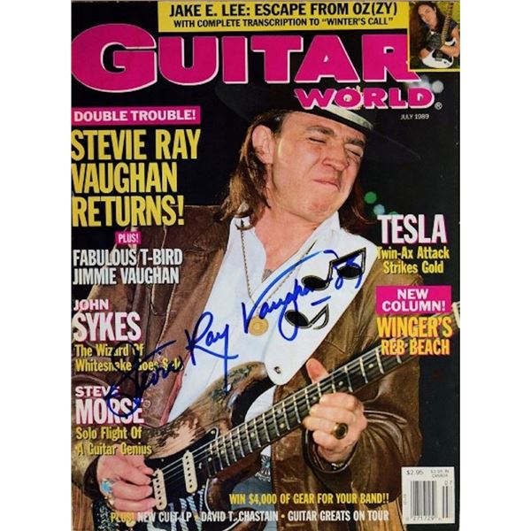Stevie Ray Vaughan signed Guitar Magazine