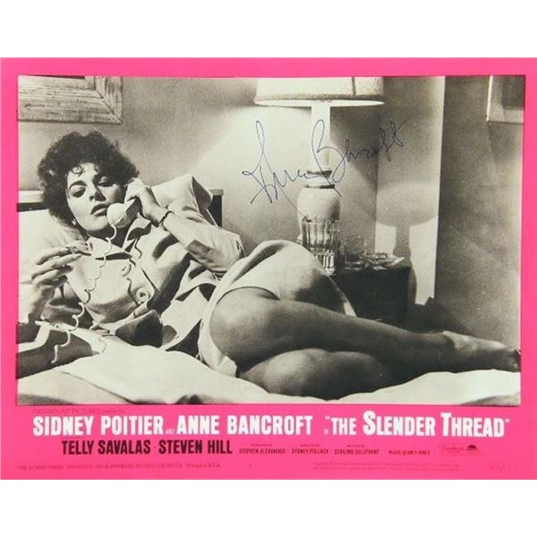 The Slender Thread Anne Bancroft signed lobby card