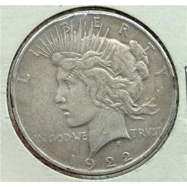 PEACE SILVER DOLLAR - 1922D