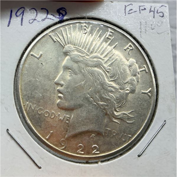 PEACE SILVER DOLLAR - 1922S