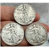 Image 1 : WALKING LIBERTY SILVER HALF DOLLAR - 1945D, 1945, 1945S - MINT SET
