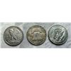 Image 15 : THREE DESIGNS OF THE US SILVER HALF DOLLAR: WALKING LIBERTY SILVER HALF DOLLAR - 1946; BEN FRANKLIN 