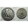 Image 12 : TWO TYPES OF COINS FROM THE SAME YEAR: WALKING LIBERTY SILVER HALF DOLLAR - 1944; WASHINGTON SILVER 