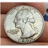 Image 7 : TWO TYPES OF COINS FROM THE SAME YEAR: BEN FRANKLIN SILVER HALF DOLLAR - 1962D; WASHINGTON SILVER QU