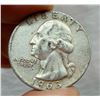 Image 7 : TWO TYPES OF COINS FROM THE SAME YEAR: BEN FRANKLIN SILVER HALF DOLLAR - 1963D; WASHINGTON SILVER QU