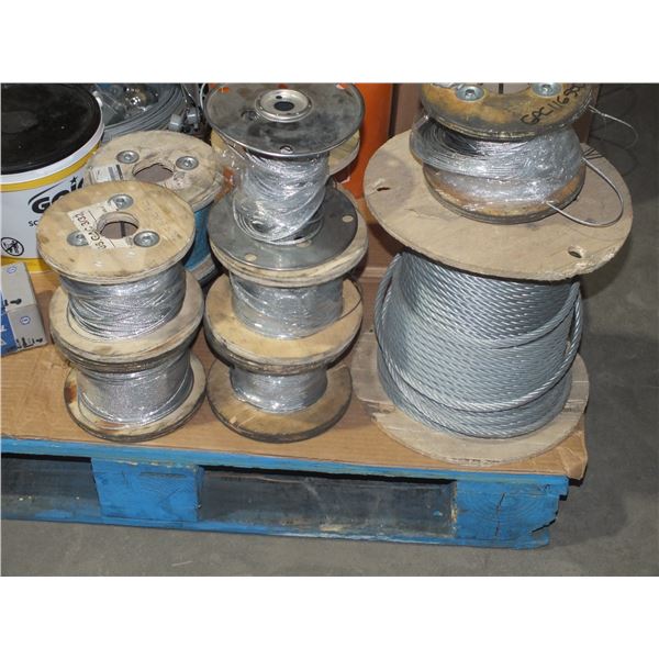 11 Partial Rolls Of Steel Cable