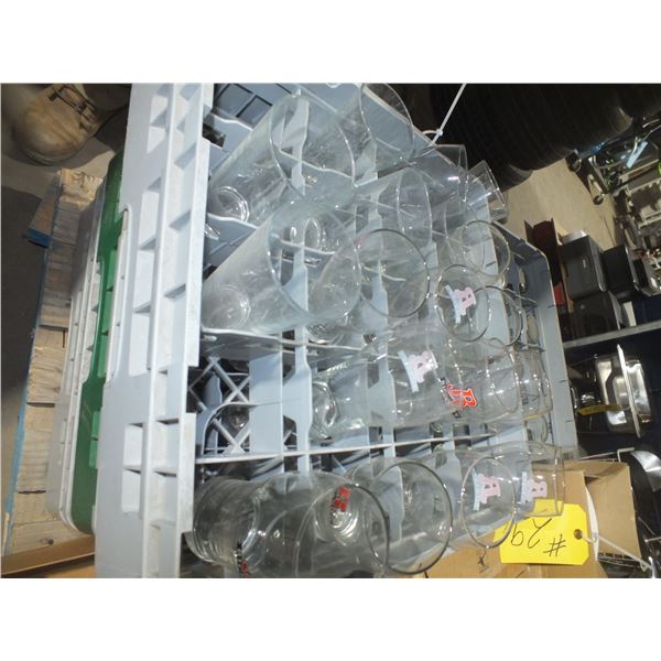 7 Commercial Dishwasher Racks w/ Assorted Bar Glasses