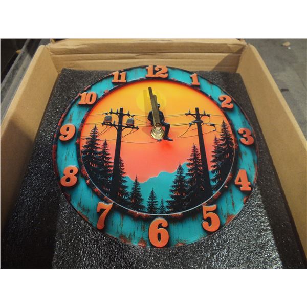 8" Acrylic Lineman Dad Wall Clock