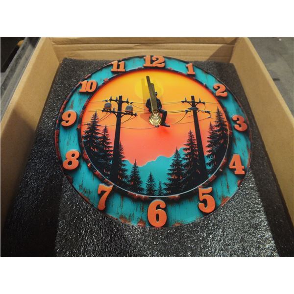 8" Acrylic Lineman Dad Wall Clock